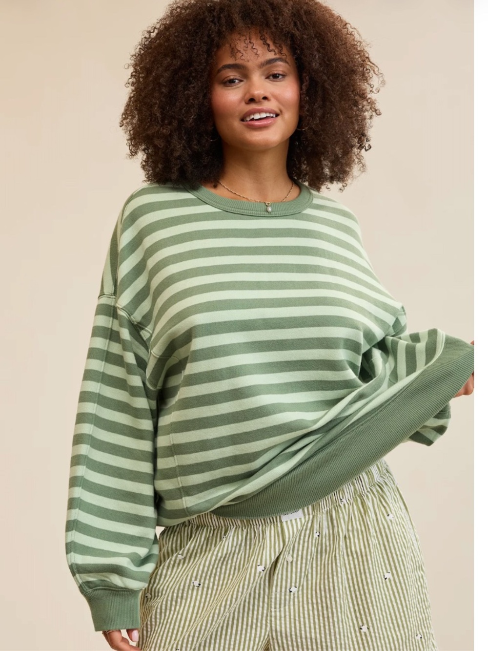 🆕NWT Aerie Go-To Sweatshirt in 'Overcast Green', Size Medium
